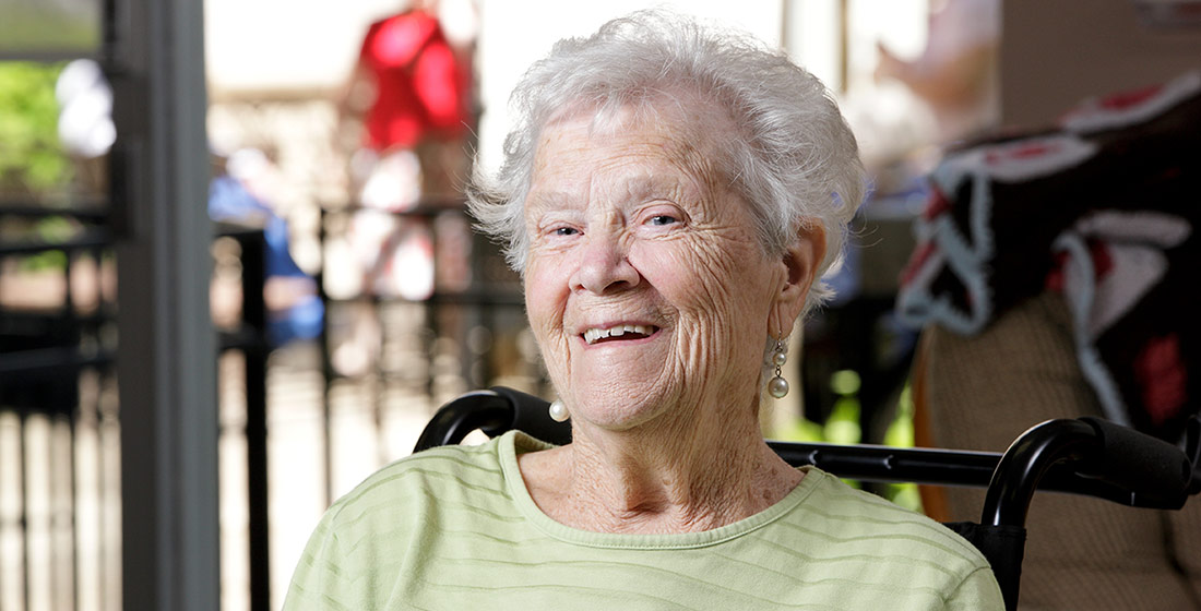 Smiling elderly healthcare patient